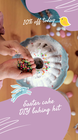Sweet Cake For Easter With Discount TikTok Video Design Template