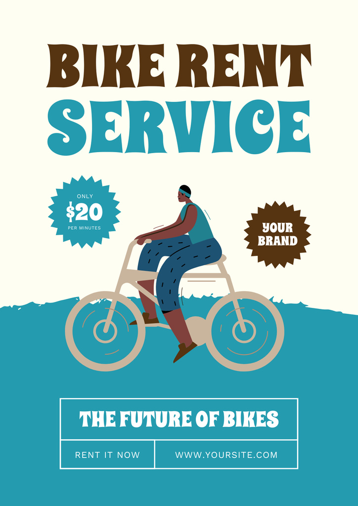 Bicycle Rental Service Poster Modelo de Design