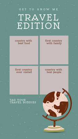 Plantilla de diseño de Edición de viaje del cuestionario Conóceme Instagram Story 