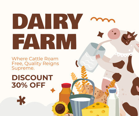 Milk Products Sale by Dairy Farm Facebook Design Template