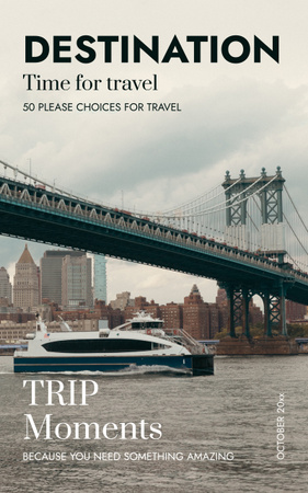 Şehir Manzaralı Destinasyon Seçenekleri Açıklama Book Cover Tasarım Şablonu