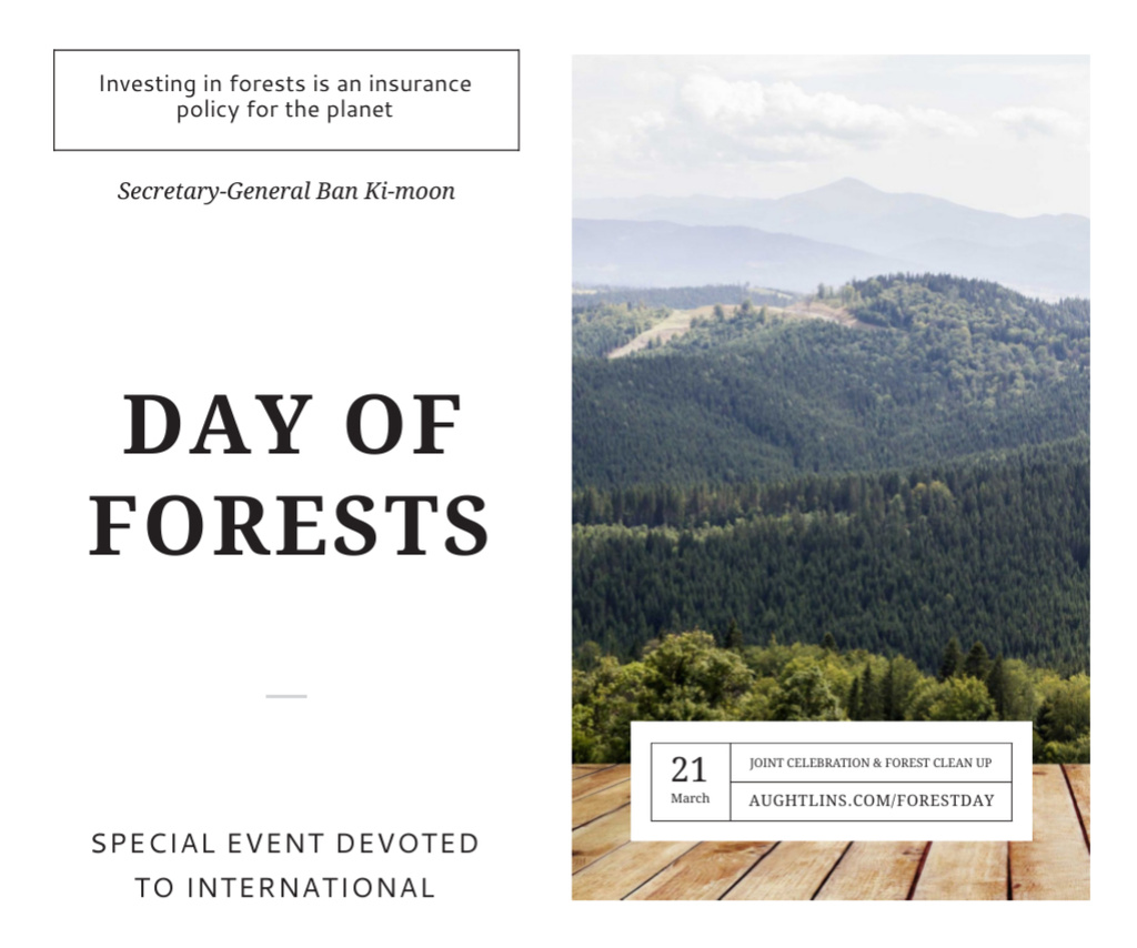 Special Event Dedicated to International Forest Day Medium Rectangle Design Template