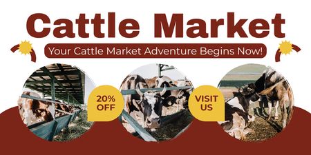 Platilla de diseño Buy Animals for Your Livestock at Cattle Market Twitter