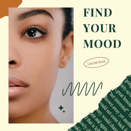 Beautiful Woman Face for Lactic Acid Ad Instagram Design Template