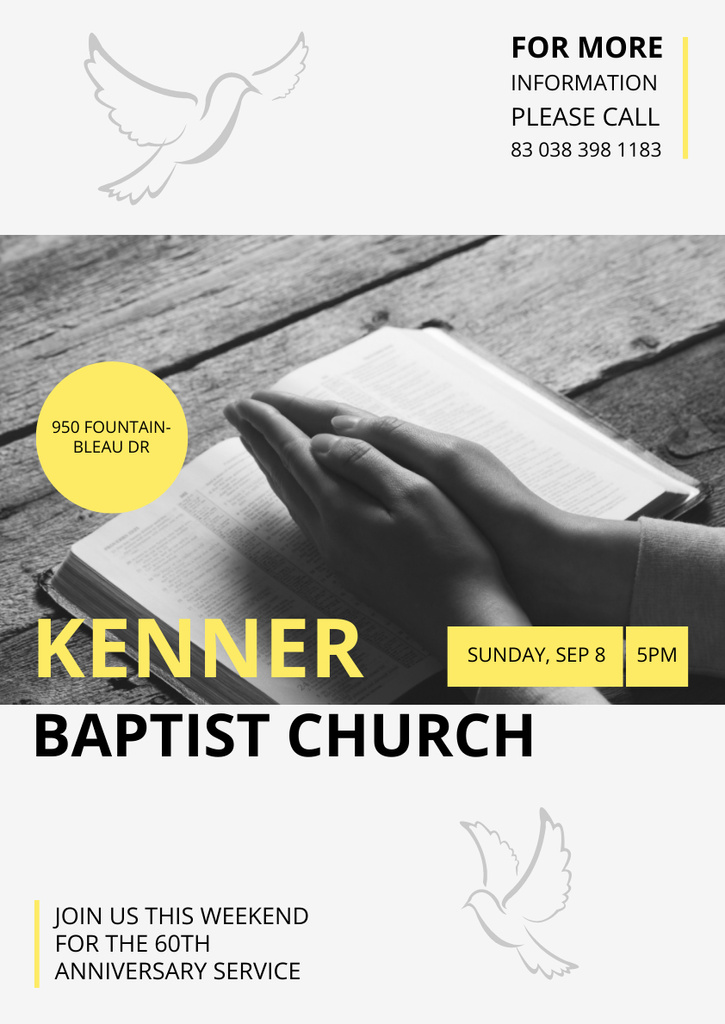 Baptist Church Invitation Poster A3 tervezősablon