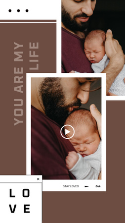 Father holding his Little Baby Instagram Story Design Template