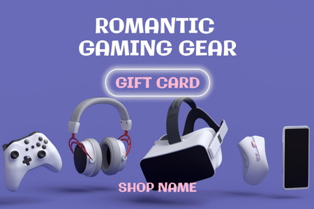 Designvorlage Gaming Gear Offer on Valentine's Day für Gift Certificate