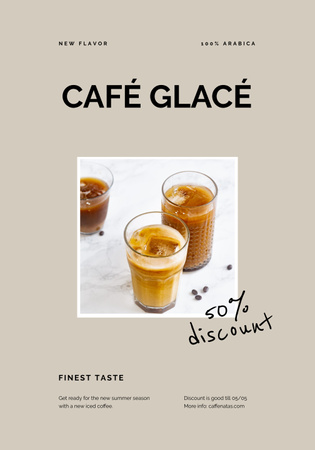Modèle de visuel Cup of Iced Coffee - Poster 28x40in
