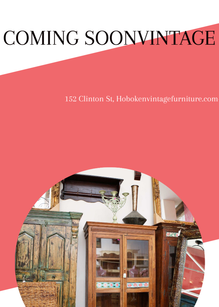 Vintage Furniture Shop Ad Antique Cupboard Flayer Modelo de Design