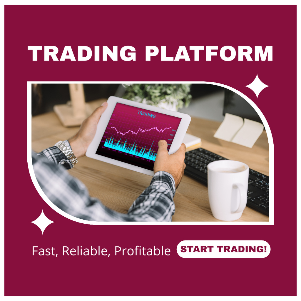 Stock Trading Platform for Everyone Instagram AD Modelo de Design