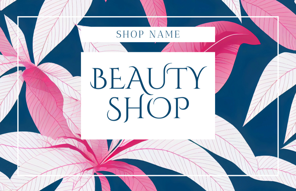 Beauty Shop Loyalty Business Card 85x55mm Design Template