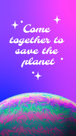 Ontwerpsjabloon van Instagram Video Story van Motiverende zin over het redden van de planeet