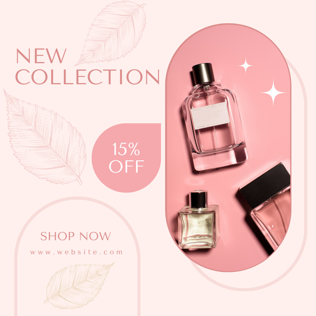 Ontwerpsjabloon van Instagram van Discount on New Perfume Collection