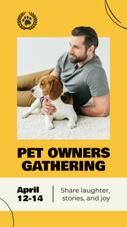 Объявление владельцев домашних животных, собирающихся в апреле Instagram Video Story – шаблон для дизайна
