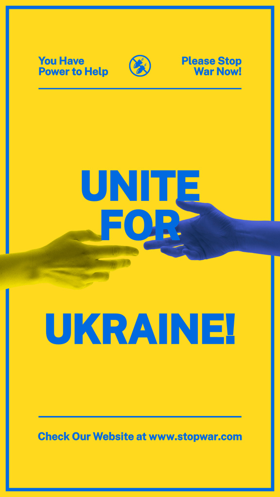 Ontwerpsjabloon van Instagram Story van Unite For Ukraine