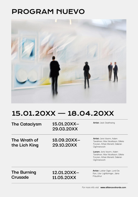 Art Gallery Exhibition Event Poster 28x40in Πρότυπο σχεδίασης