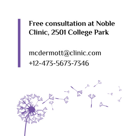Clinic Services Promotion With Free Consultation Square 65x65mm Šablona návrhu