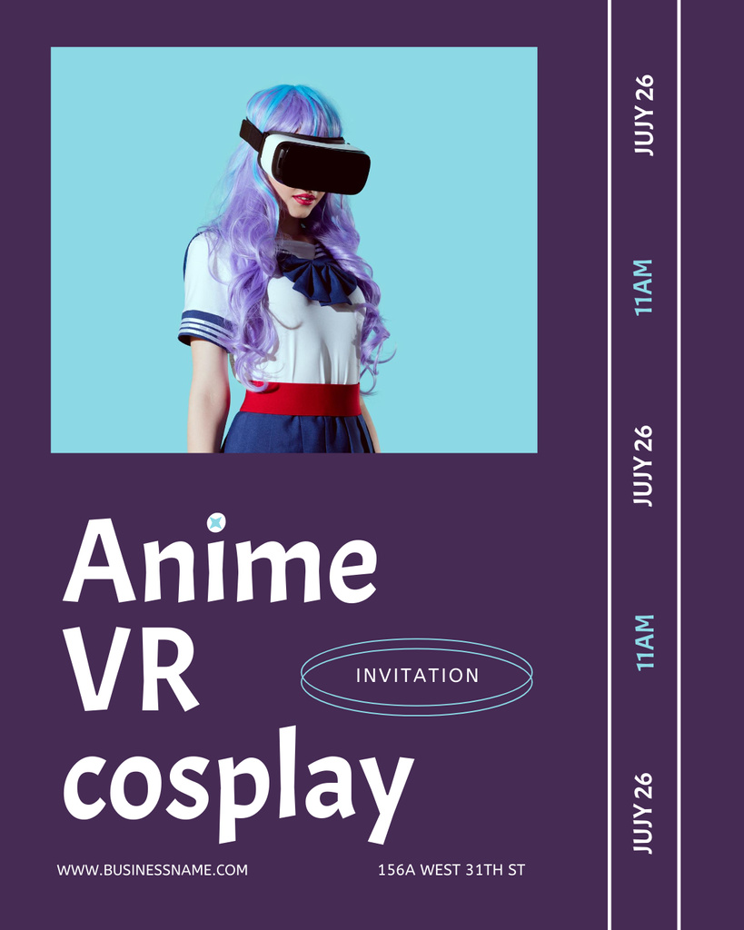 Girl in Anime Cosplay Costume Poster 16x20in Design Template