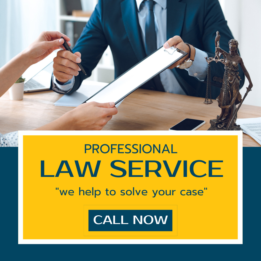 Professional Law Service Ad Instagram Πρότυπο σχεδίασης