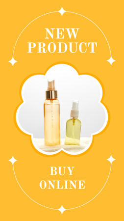 Beauty Spray Promotion with Bottles in Yellow Instagram Story Design Template