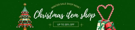 Ontwerpsjabloon van Ebay Store Billboard van Christmas Items Shop Ad