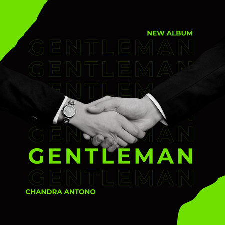 Music Album Promotion with Handshake Album Cover Design Template