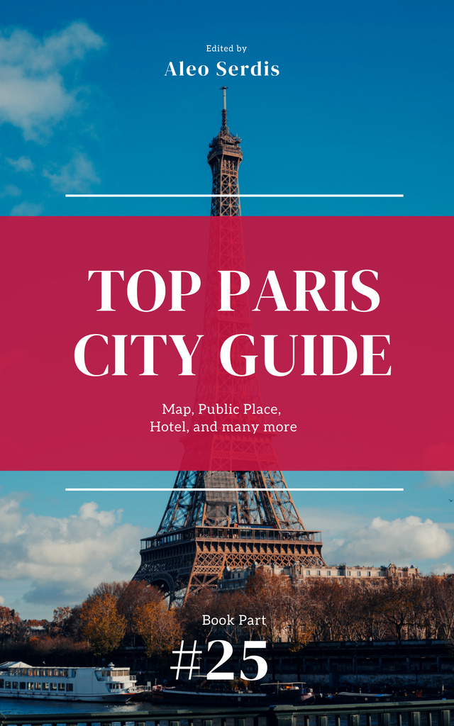 Helpful Paris City Guide For Tourists Book Coverデザインテンプレート