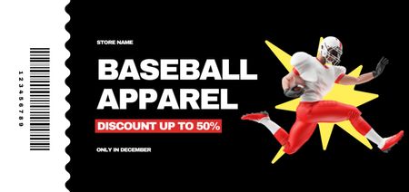 Baseball Gear Discount Coupon Din Large Design Template