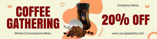 Lovely Conversation With Coffee At Discounted Rates Offer Twitter Design Template
