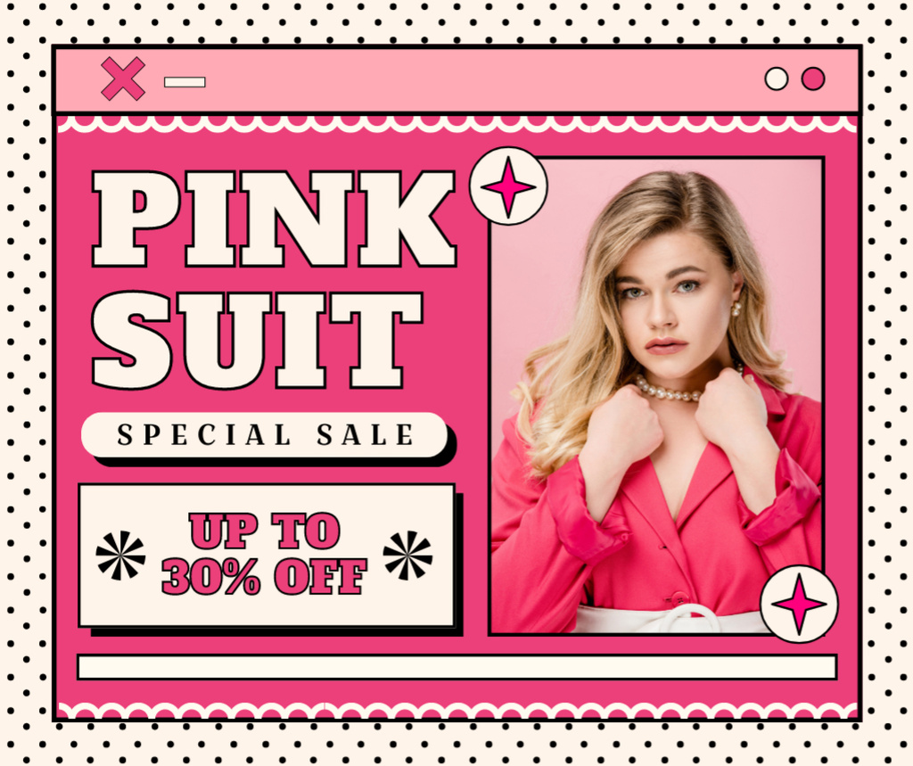 Plantilla de diseño de Exquisite Pink Suit For Women Sale Offer Facebook 