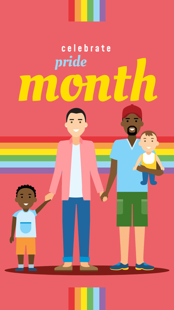 LGBT parents with children Instagram Story Design Template