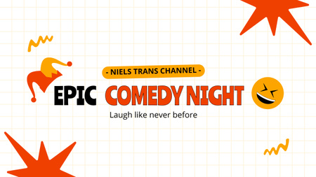 Designvorlage Werbung für ein Epic Comedy Night Event für Youtube