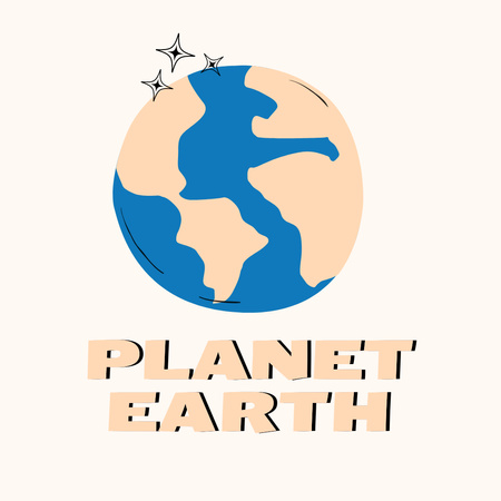 Earth Globe with Stars Instagramデザインテンプレート
