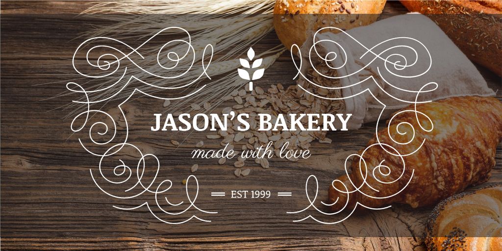 Template di design Bakery Offer with Fresh Croissants on Table Image