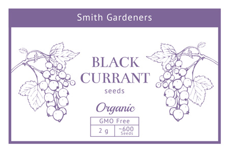 Black Currant Seeds Ad Label Šablona návrhu