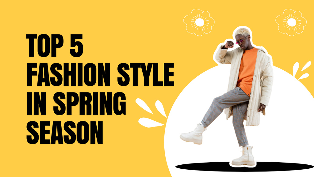 Trendy Stylish Looks for Spring with Young African American Youtube Thumbnail Design Template