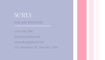 Szépségszalon ajánlat női kezekkel, rózsaszín virággal Business Card US tervezősablon
