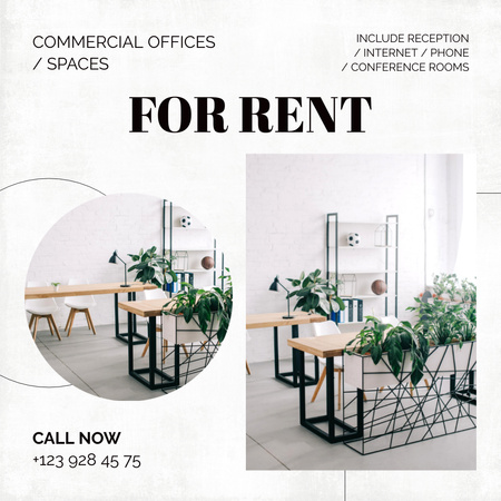 Plantilla de diseño de Commercial Offices Rent Offer Instagram 
