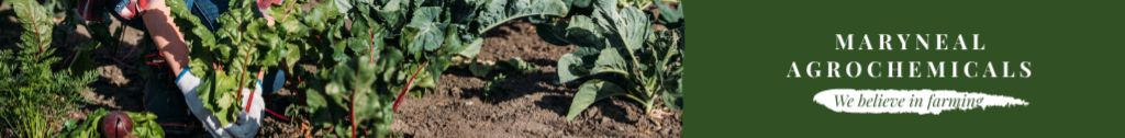 Platilla de diseño Agrochemicals Ad Farmer Harvesting Vegetables Leaderboard