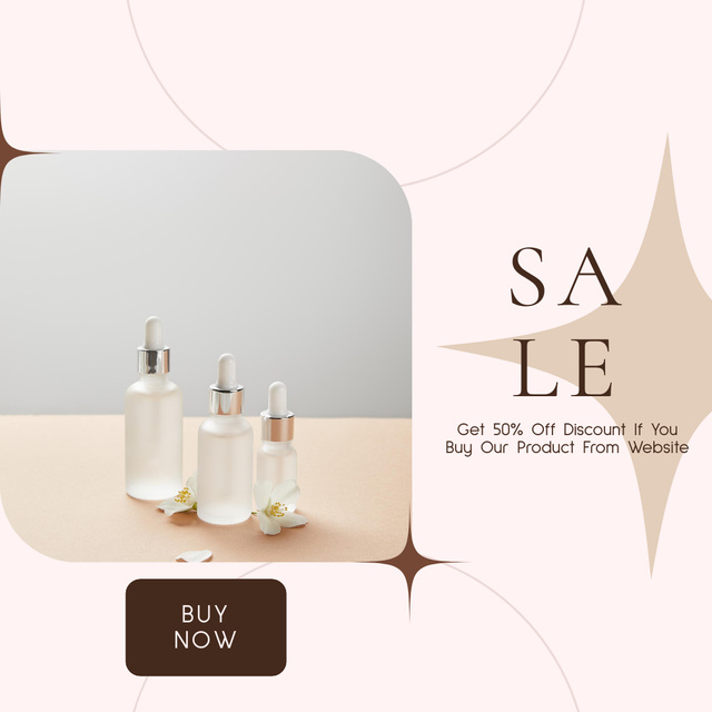 Ontwerpsjabloon van Instagram van Beauty Lotion Sale Ad with Bottles