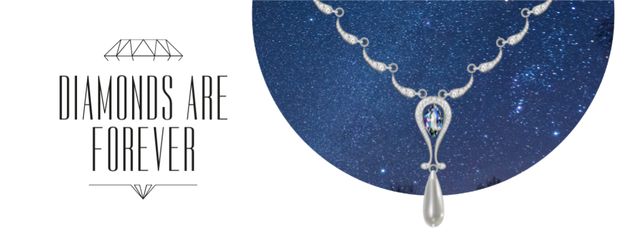 Ontwerpsjabloon van Facebook cover van Accessories Offer Necklace with Diamonds