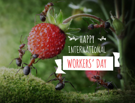 Modèle de visuel Bonne journée internationale des travailleurs - Postcard 4.2x5.5in