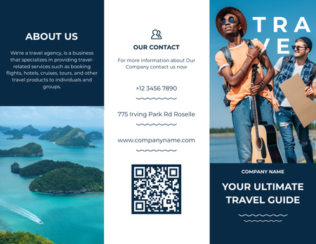 Travel Agency Services Offer with Exotic Islands Brochure 8.5x11in Design Template