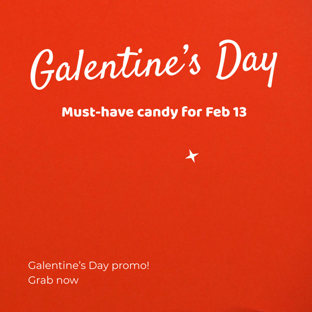 Heart Shaped Candy For Galentine`s Day Animated Post Design Template