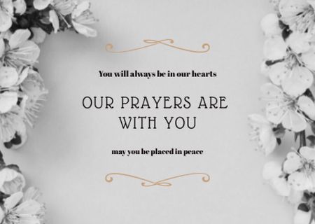 Designvorlage Card - Our prayers are with you für Card