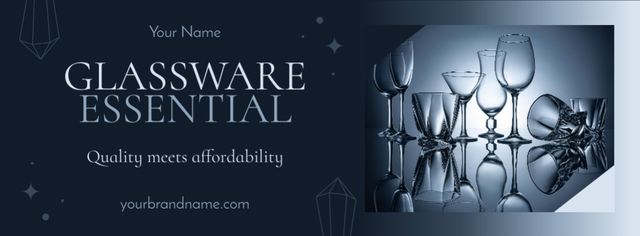 Plantilla de diseño de Affordable Price on Glassware Facebook cover 