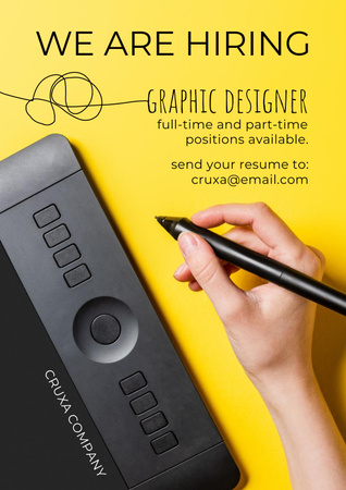 Graphic Designer Vacancy Ad Poster Modelo de Design