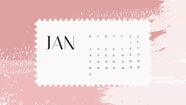 Colorful Paint blots in pink tones Calendar Πρότυπο σχεδίασης