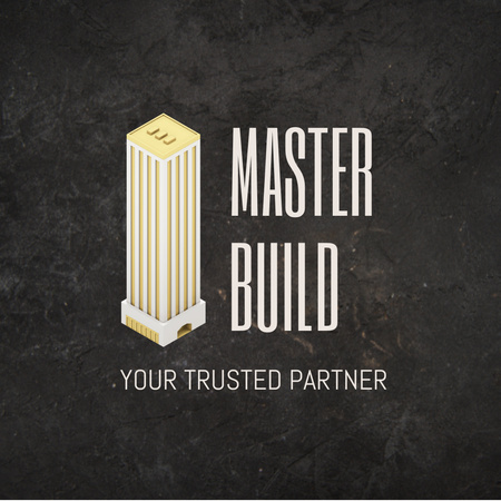 Promoção de serviço de empreiteiro de construção respeitado Animated Logo Modelo de Design