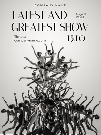 Ballet Show Announcement with Creative Illustration Poster US Design Template